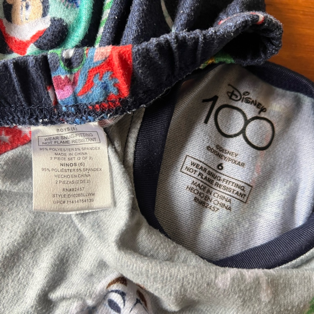 Disney Kids Pajama Set - Gray with Festive Characters - Picture 4 of 4